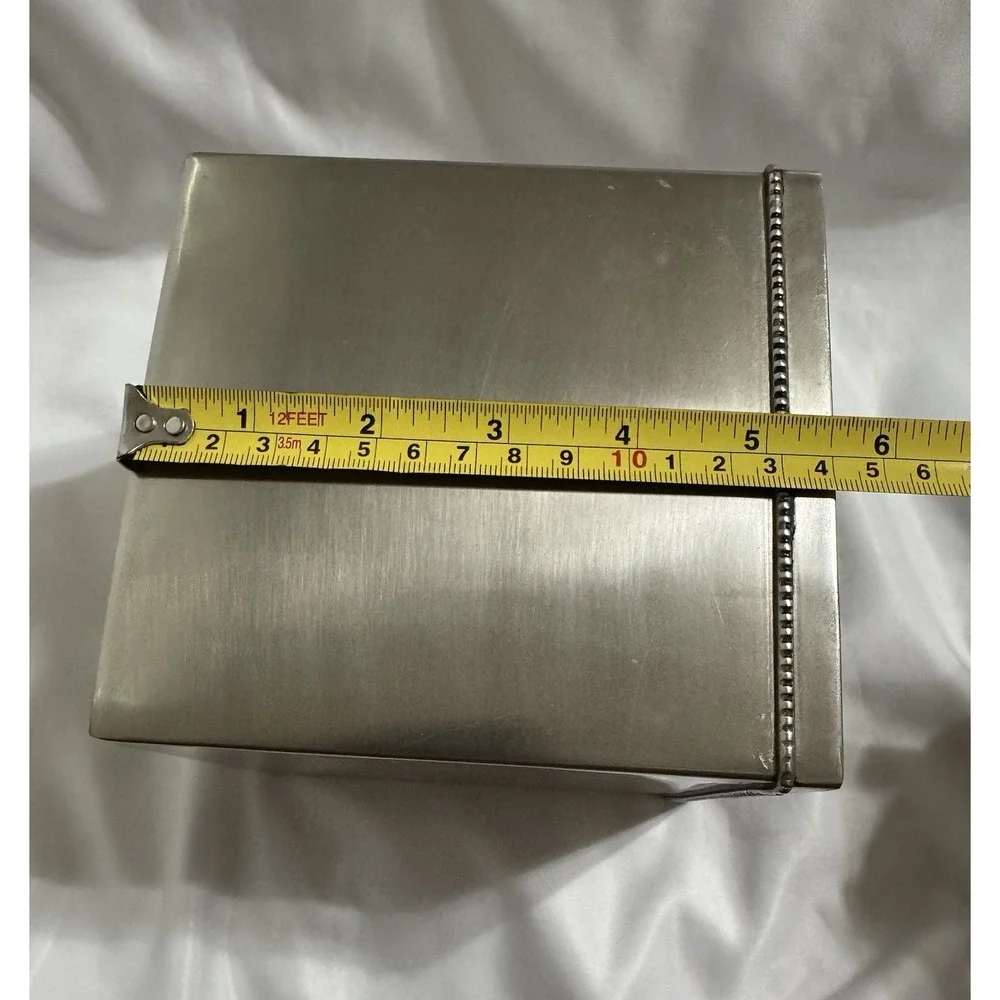 Vintage Tissue Box Stainless Steel Hollywood Regency